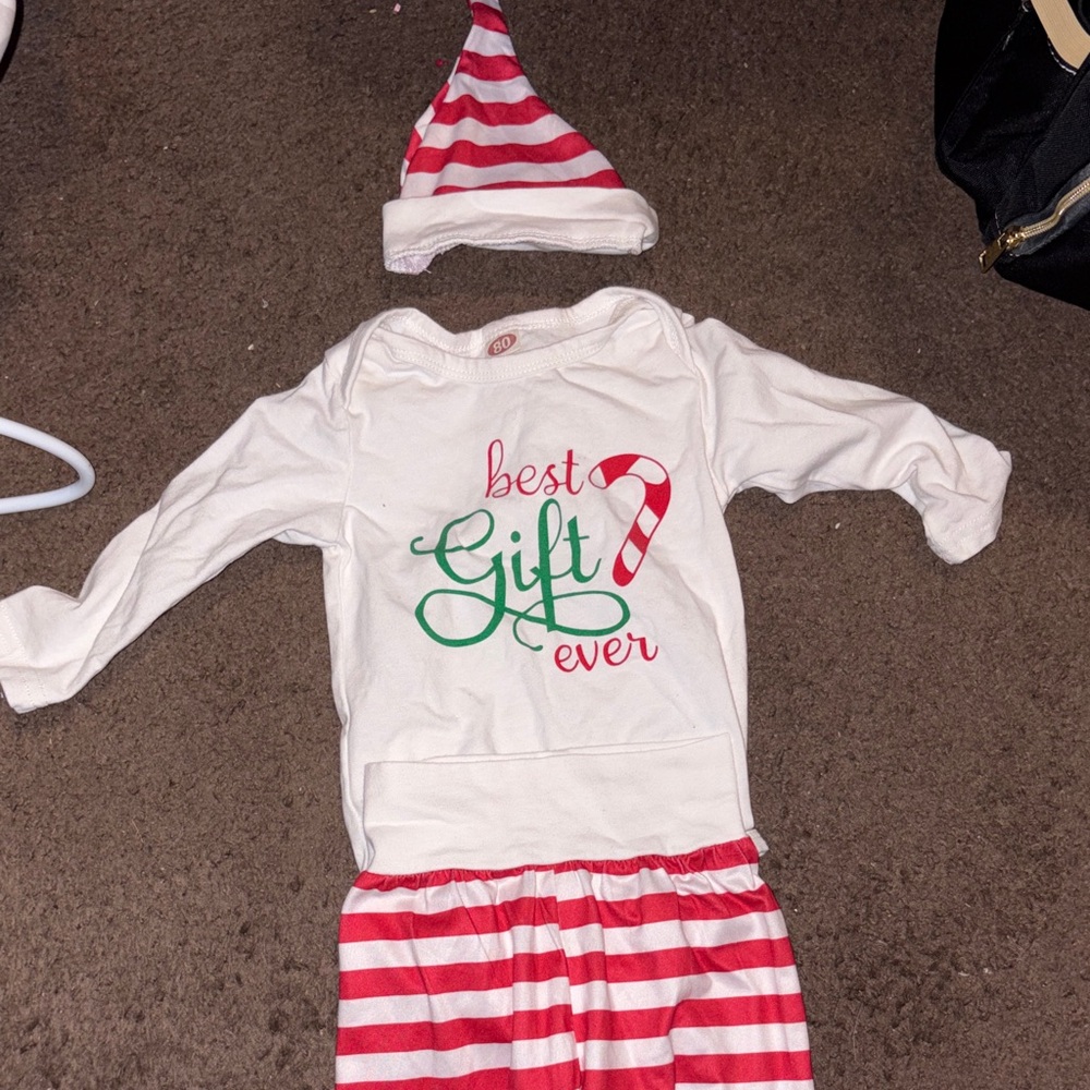Baby Kids Pajama Set - White & Red 'Best Gift Ever'